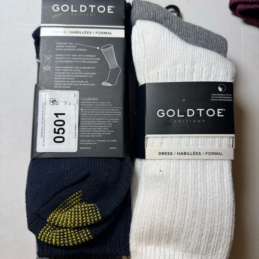 2 GoldToe Edition Mens Everyday Rib Crew Socks Assorted, 3 Pack Each